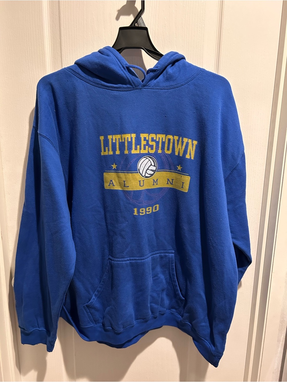Bespoke Royal Blue 'Littlestown Alumni 1990' Hoodie with Yellow Graphic
